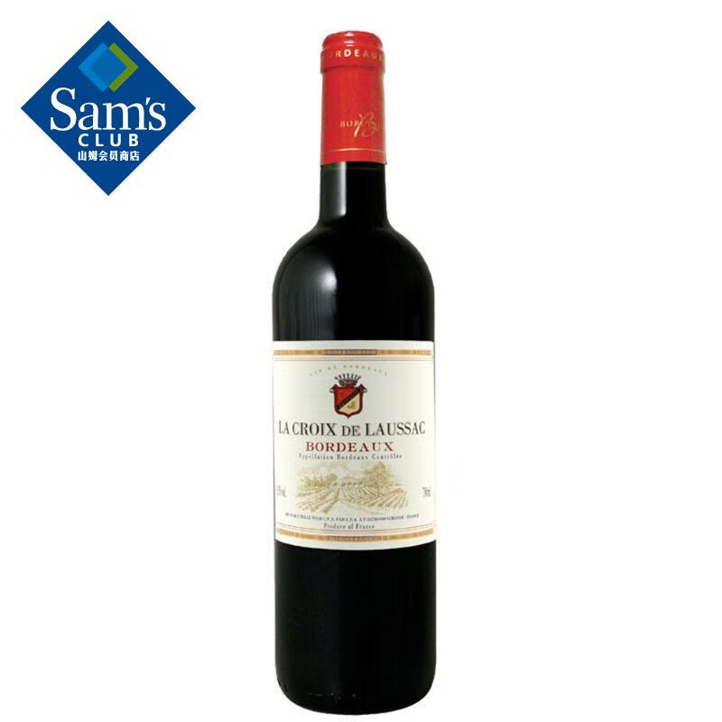 皇冠波尔多（La Croix De Laussac,Bordeaux Rouge） 法国进口 波尔多红葡萄酒 750ml